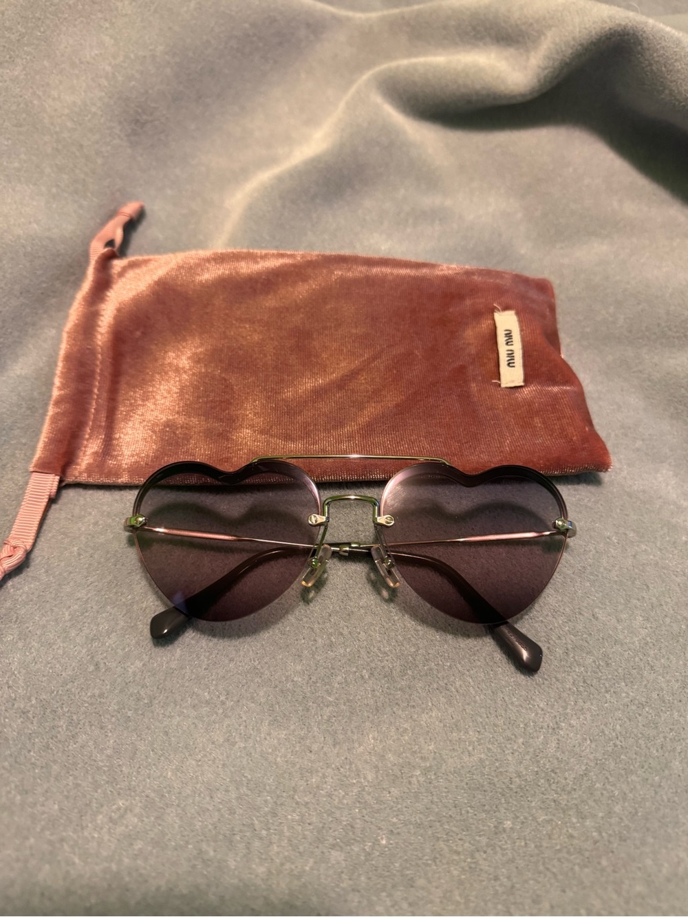 MIU MIU Heart-Shaped Periwinkle Sunglasses